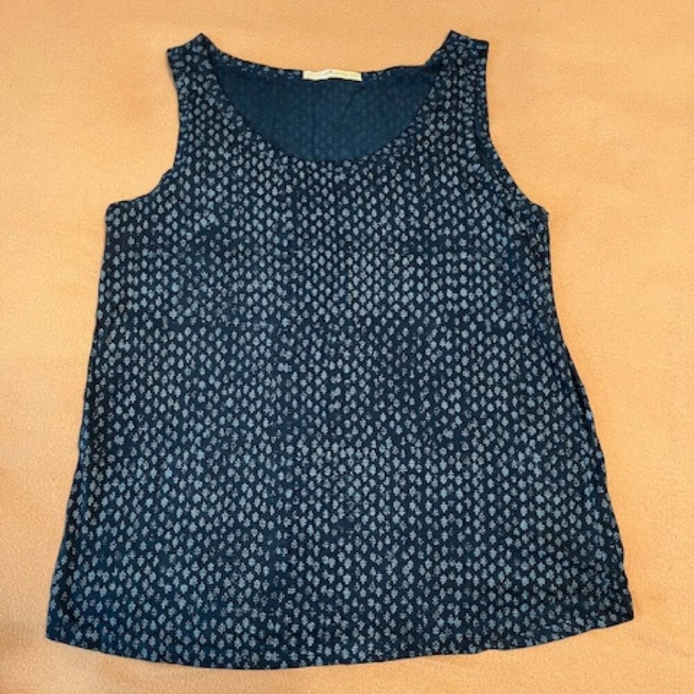 Peruvian Connection Blue Tank Top Size L